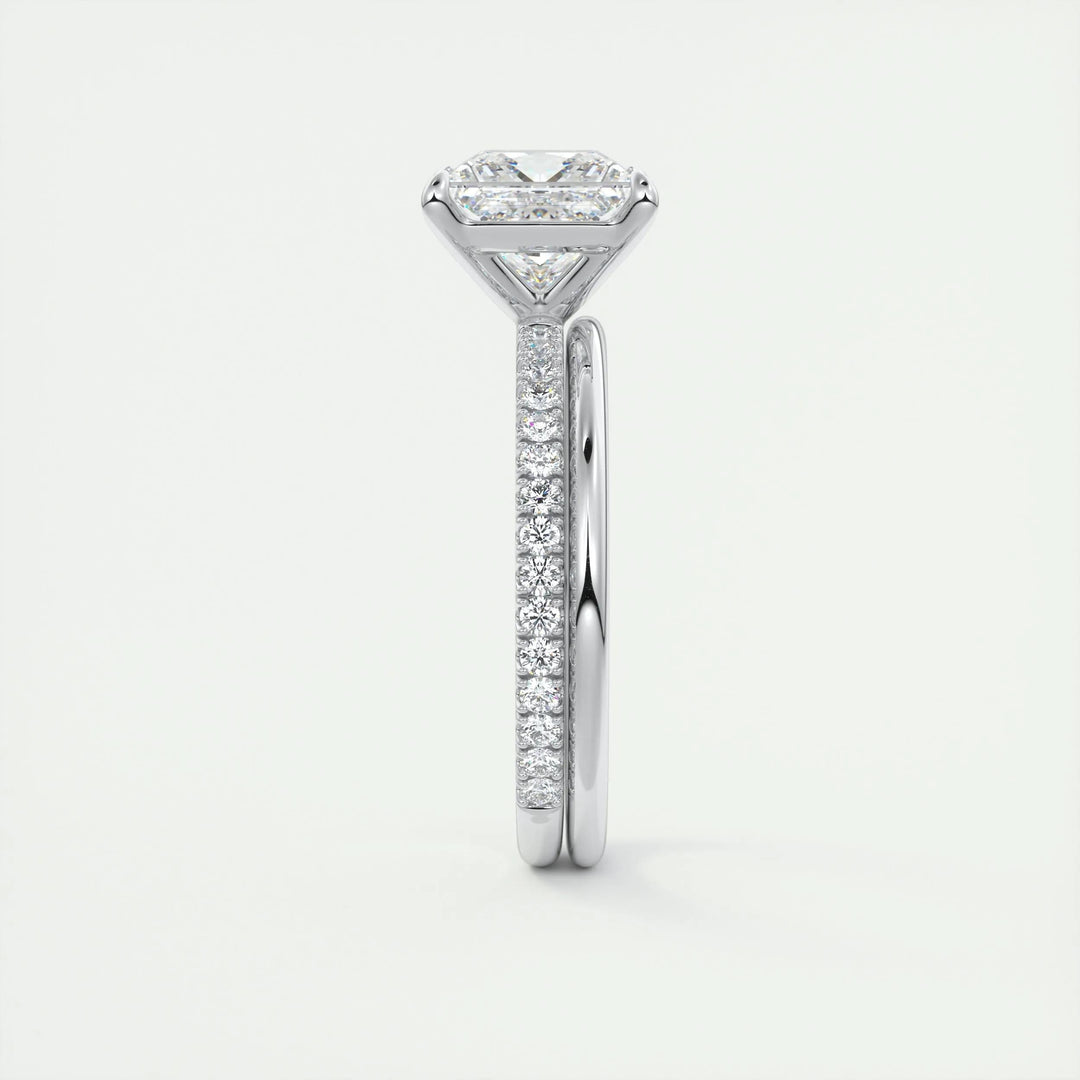 2ct Princess F- VS1 Lab Grown Diamond Pave Engagement Ring