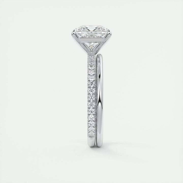 2ct Princess F- VS1 Lab Grown Diamond Pave Engagement Ring