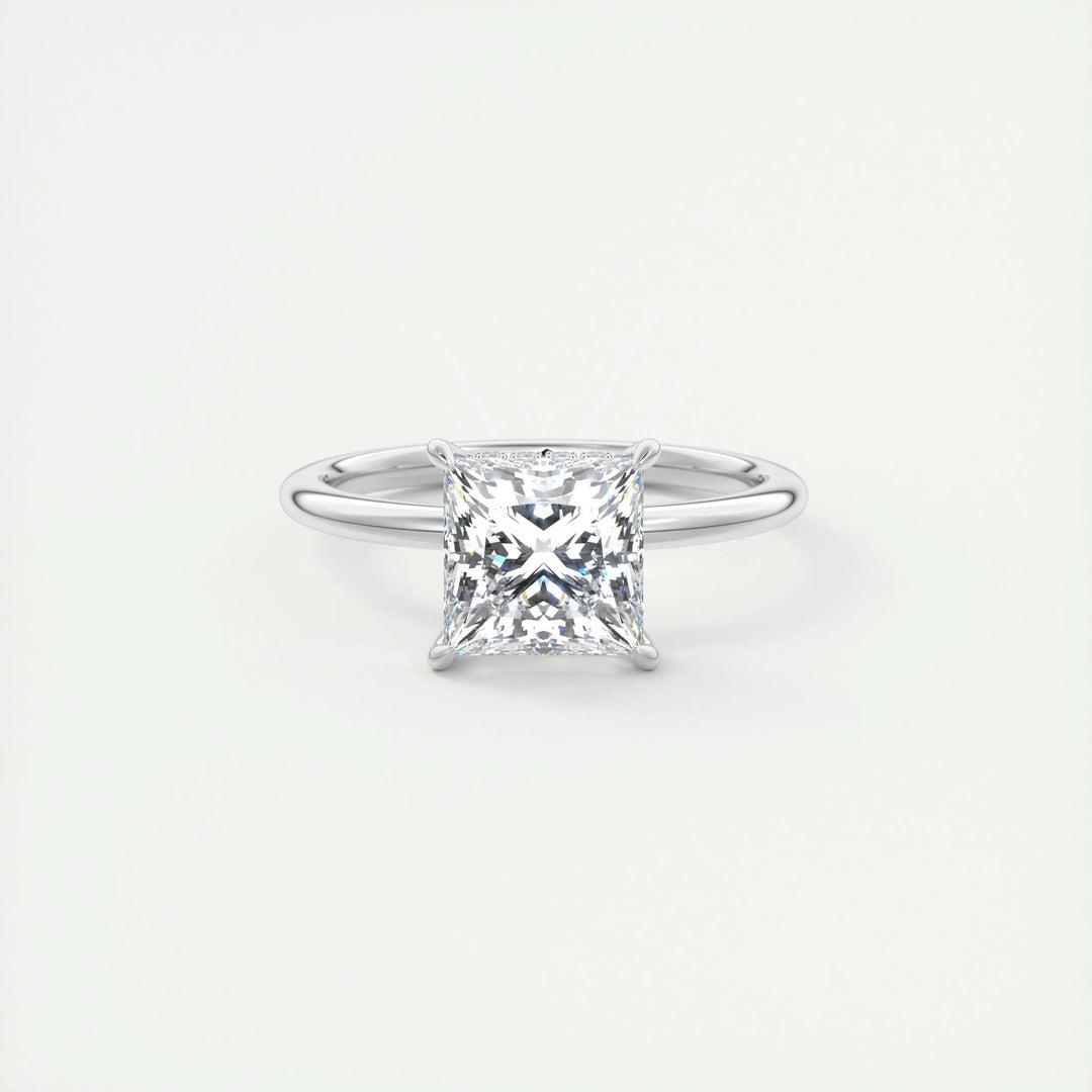 2ct Princess Hidden Halo F- VS1 Lab Grown Diamond Engagement Ring