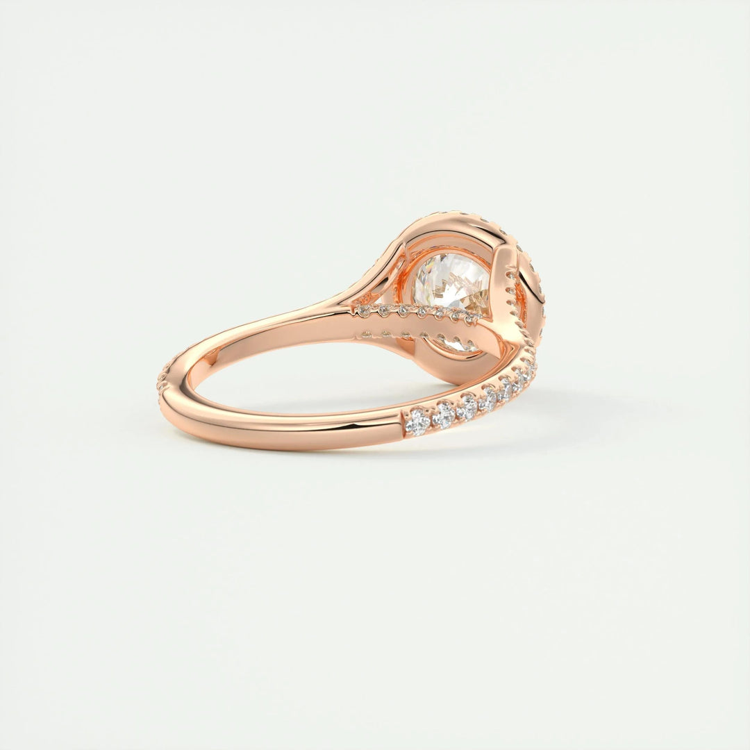 2ct Round Cut Halo F- VS1 Lab Grown Diamond Engagement Ring