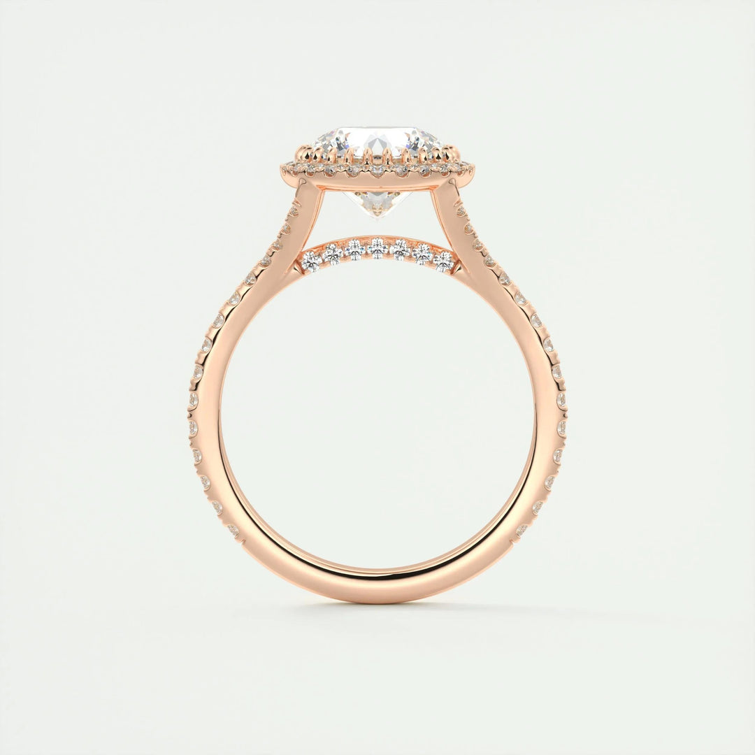 2ct Round Cut Halo F- VS1 Lab Grown Diamond Engagement Ring