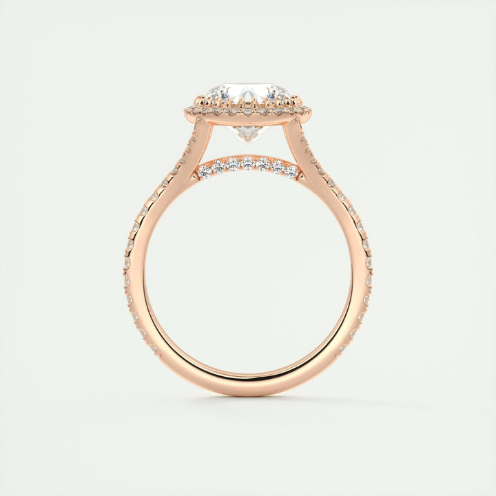 2ct Round Cut Halo F- VS1 Lab Grown Diamond Engagement Ring