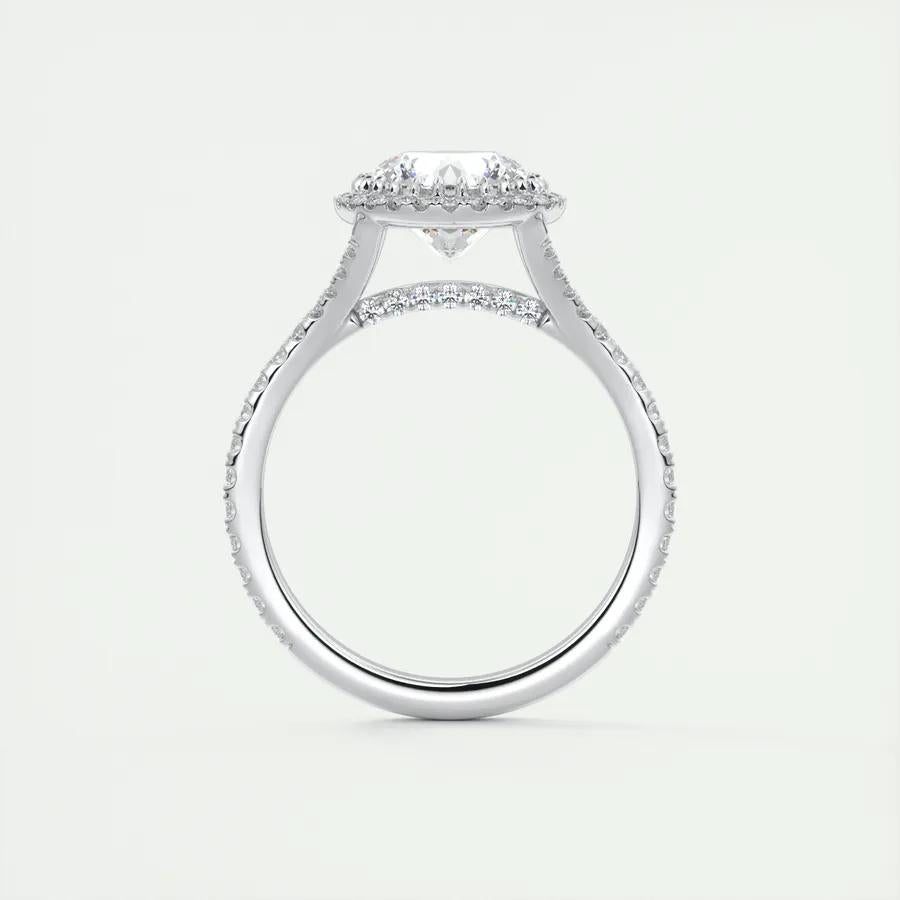 2ct Round Cut Halo F- VS1 Lab Grown Diamond Engagement Ring