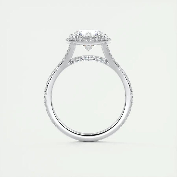 2ct Round Cut Halo F- VS1 Lab Grown Diamond Engagement Ring