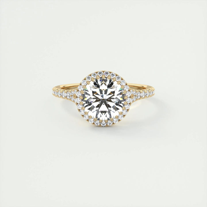 2ct Round Cut Halo F- VS1 Lab Grown Diamond Engagement Ring