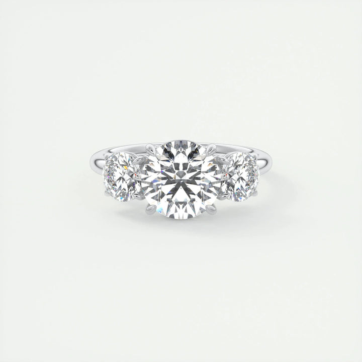 2ct Round Cut Three Stone F- VS1 Diamond Lab Grown Engagement Ring