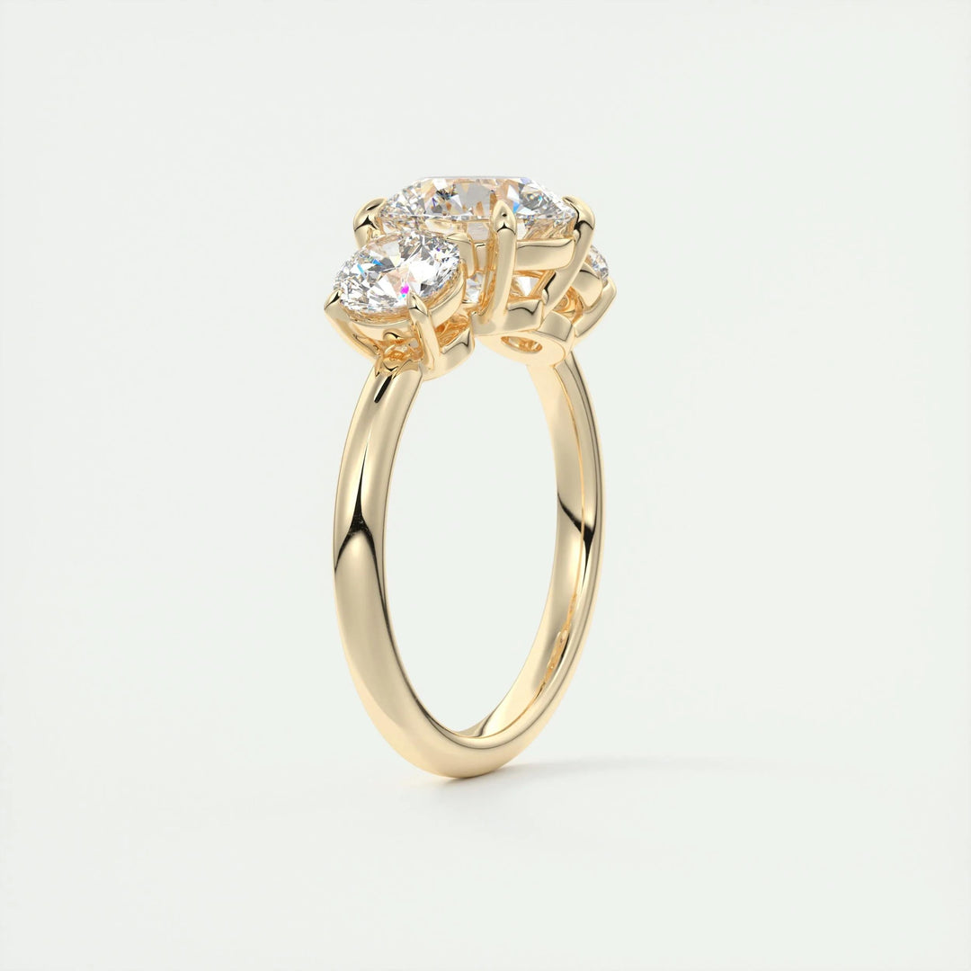 2ct Round Cut Three Stone F- VS1 Diamond Lab Grown Engagement Ring