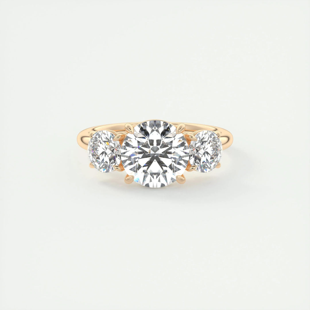 2ct Round Cut Three Stone F- VS1 Diamond Lab Grown Engagement Ring