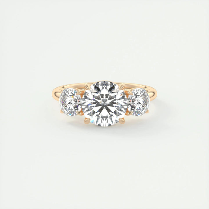 2ct Round Cut Three Stone F- VS1 Diamond Lab Grown Engagement Ring