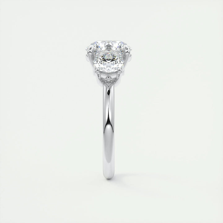 2ct Round Cut Three Stone F- VS1 Diamond Lab Grown Engagement Ring