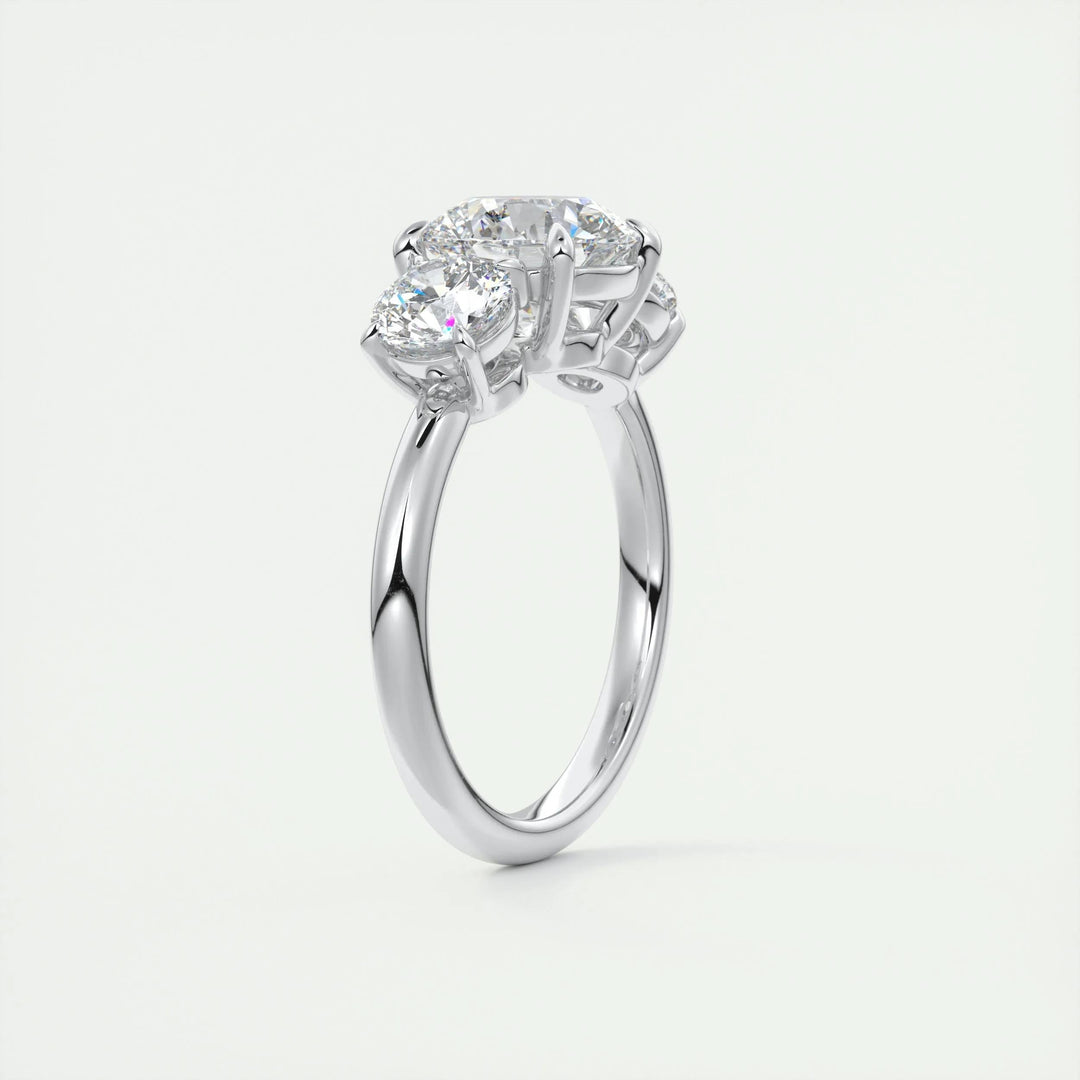2ct Round Cut Three Stone F- VS1 Diamond Lab Grown Engagement Ring