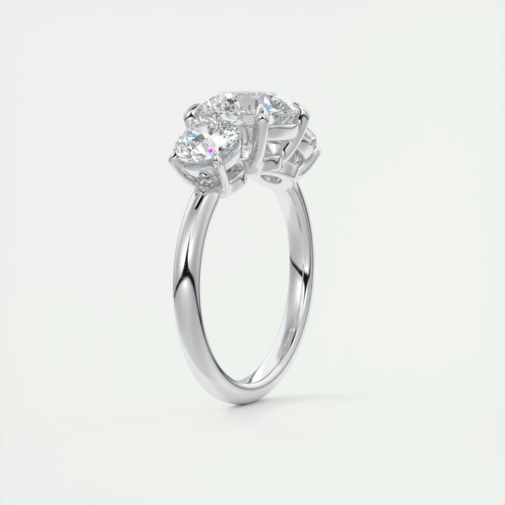 2ct Round Cut Three Stone F- VS1 Diamond Lab Grown Engagement Ring