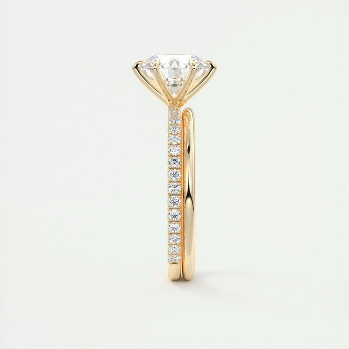 2ct Round F- VS1 Diamond Pave Lag Grown Engagement Ring