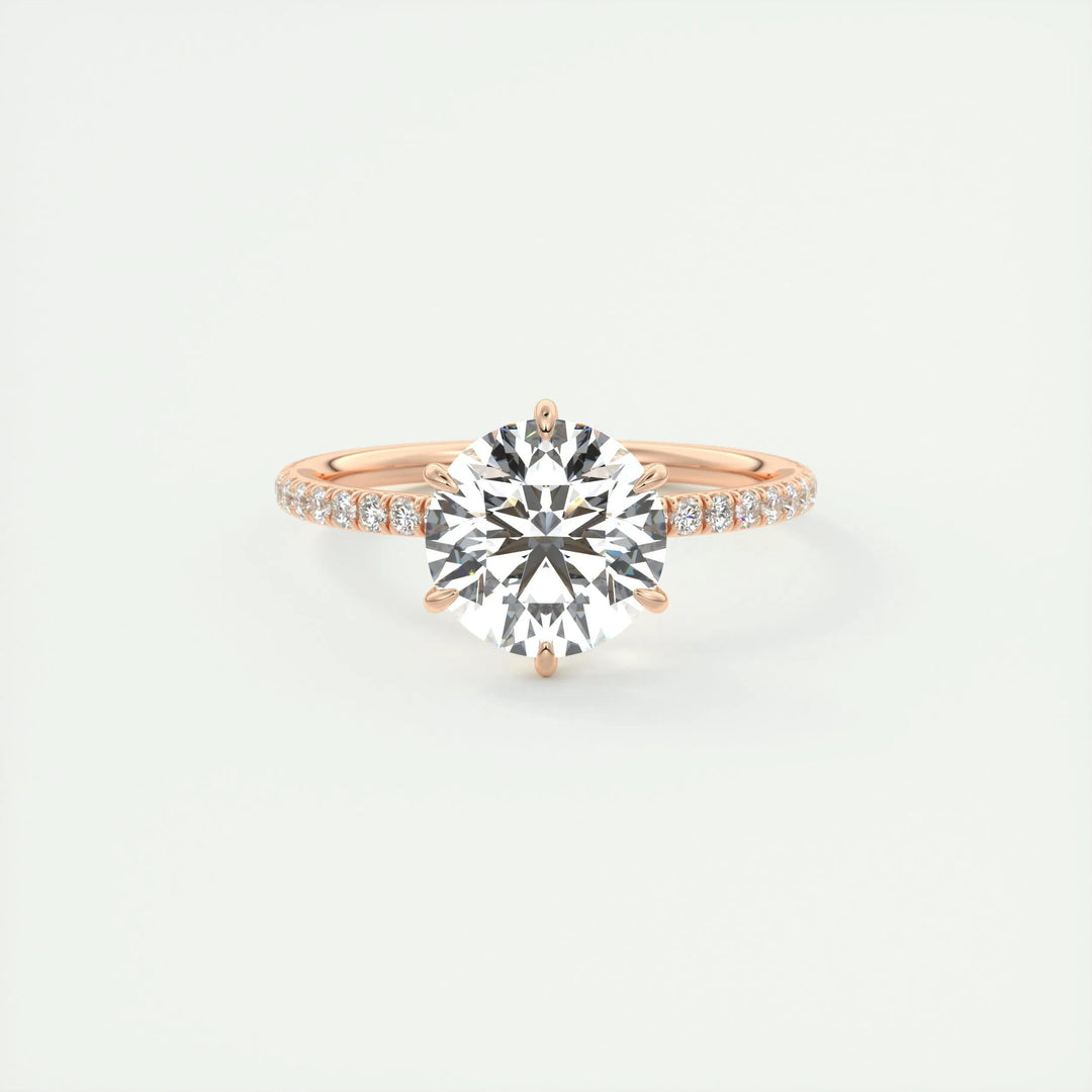 2ct Round F- VS1 Diamond Pave Lag Grown Engagement Ring