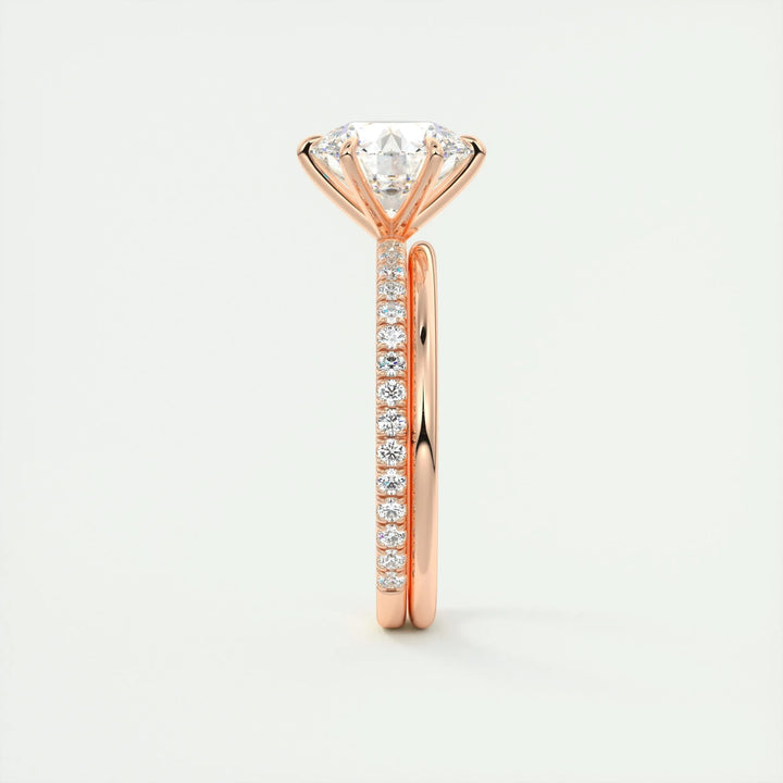 2ct Round F- VS1 Diamond Pave Lag Grown Engagement Ring