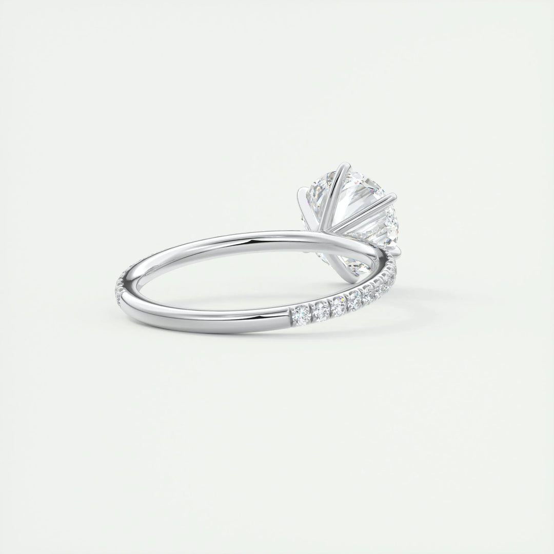 2ct Round F- VS1 Diamond Pave Lag Grown Engagement Ring