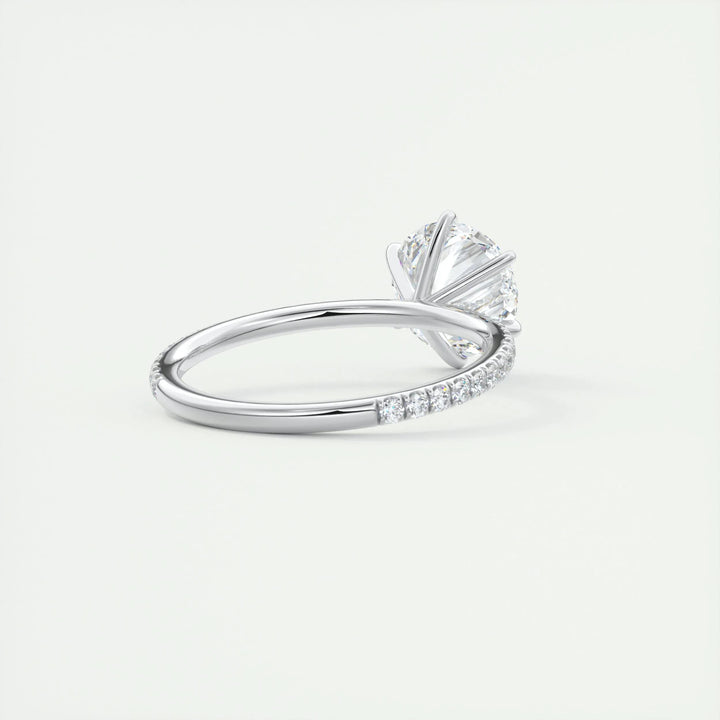 2ct Round F- VS1 Diamond Pave Lag Grown Engagement Ring