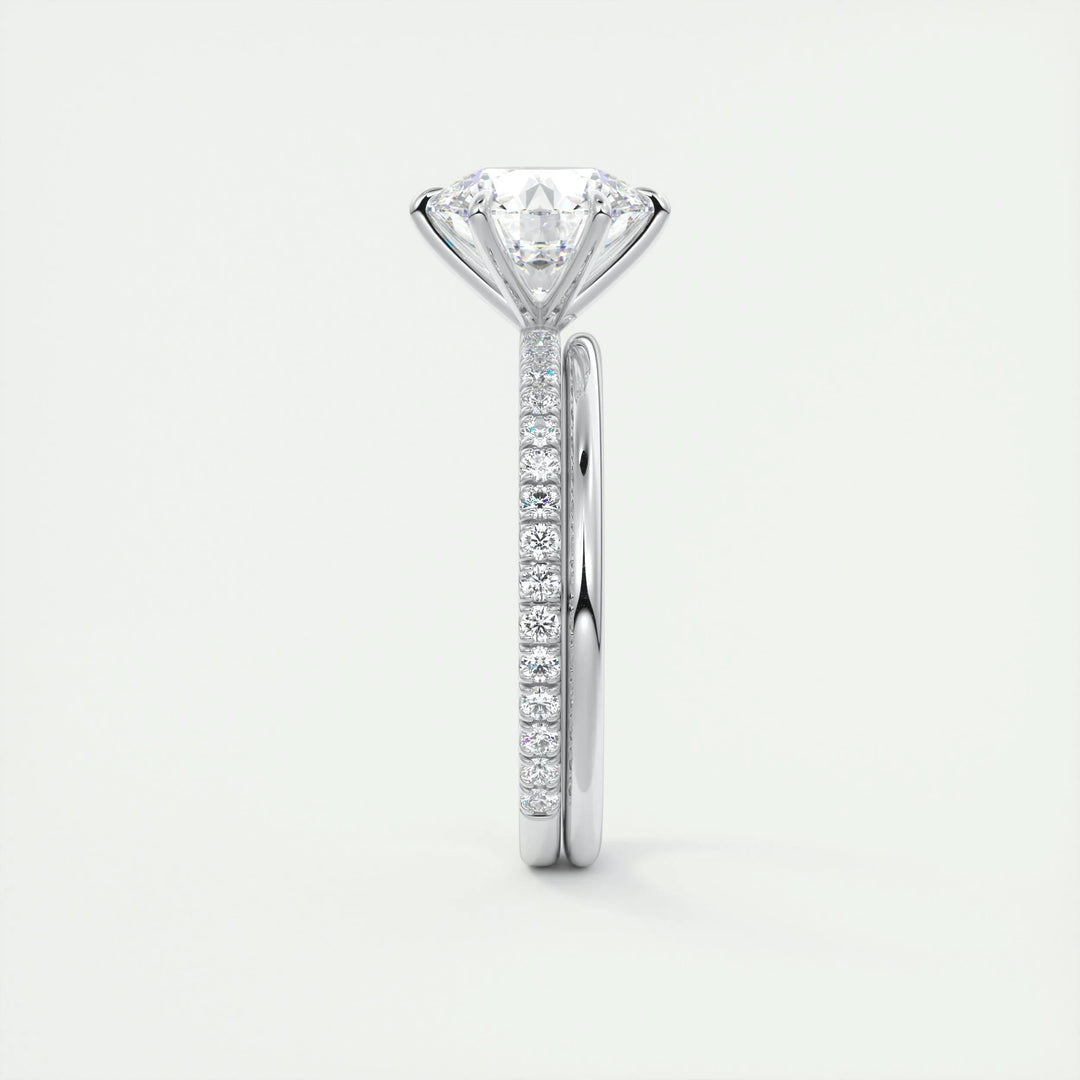 2ct Round F- VS1 Diamond Pave Lag Grown Engagement Ring