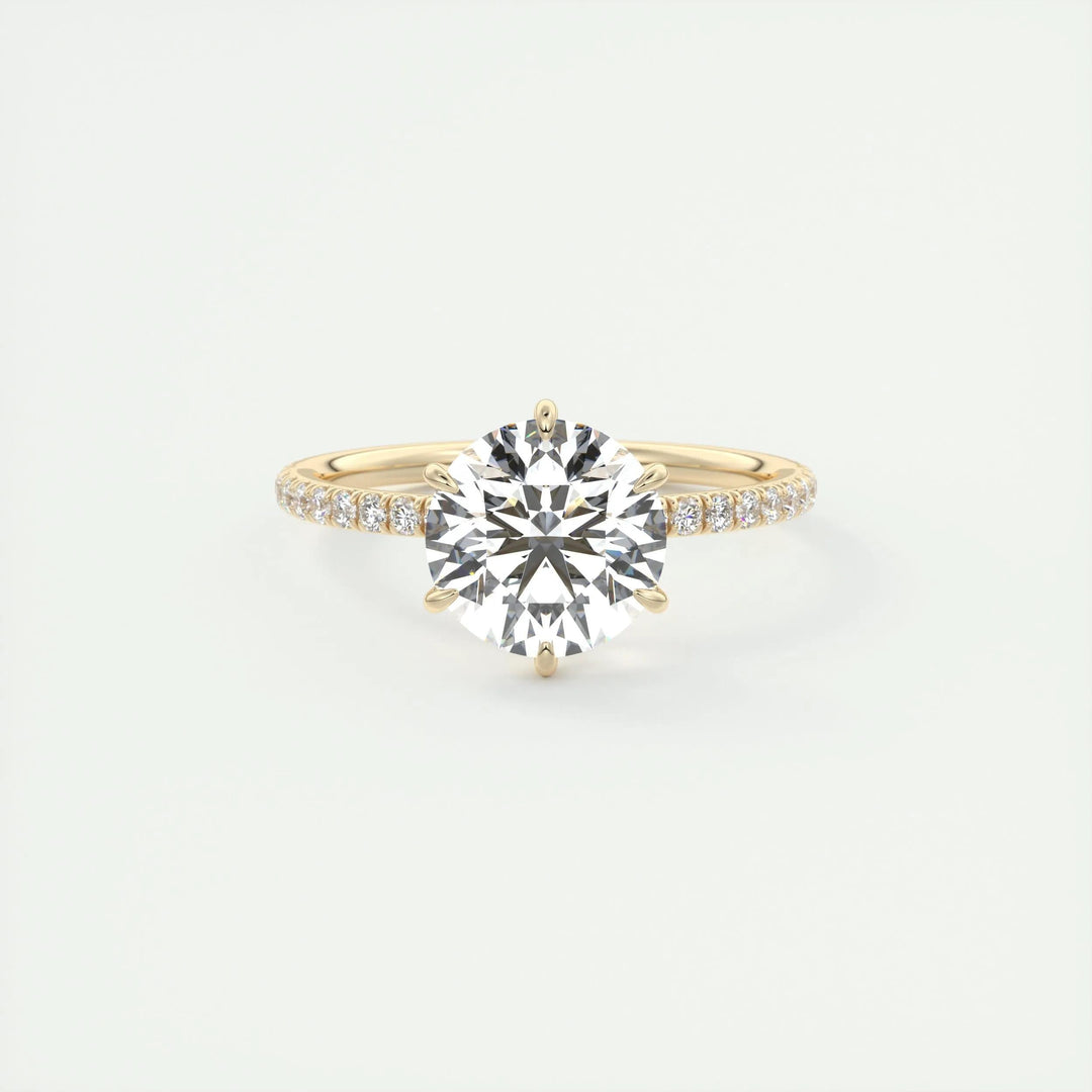 2ct Round F- VS1 Diamond Pave Lag Grown Engagement Ring