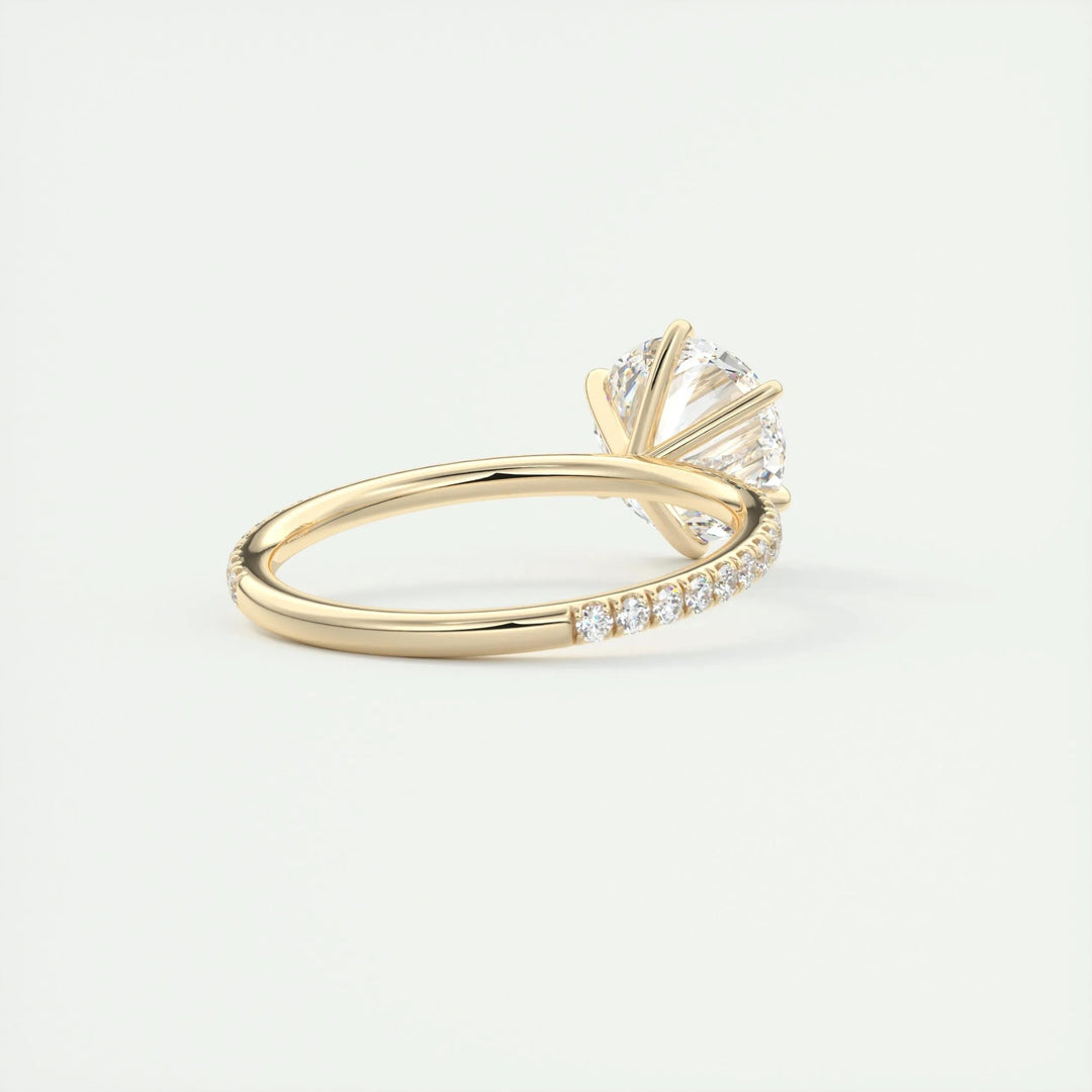 2ct Round F- VS1 Diamond Pave Lag Grown Engagement Ring