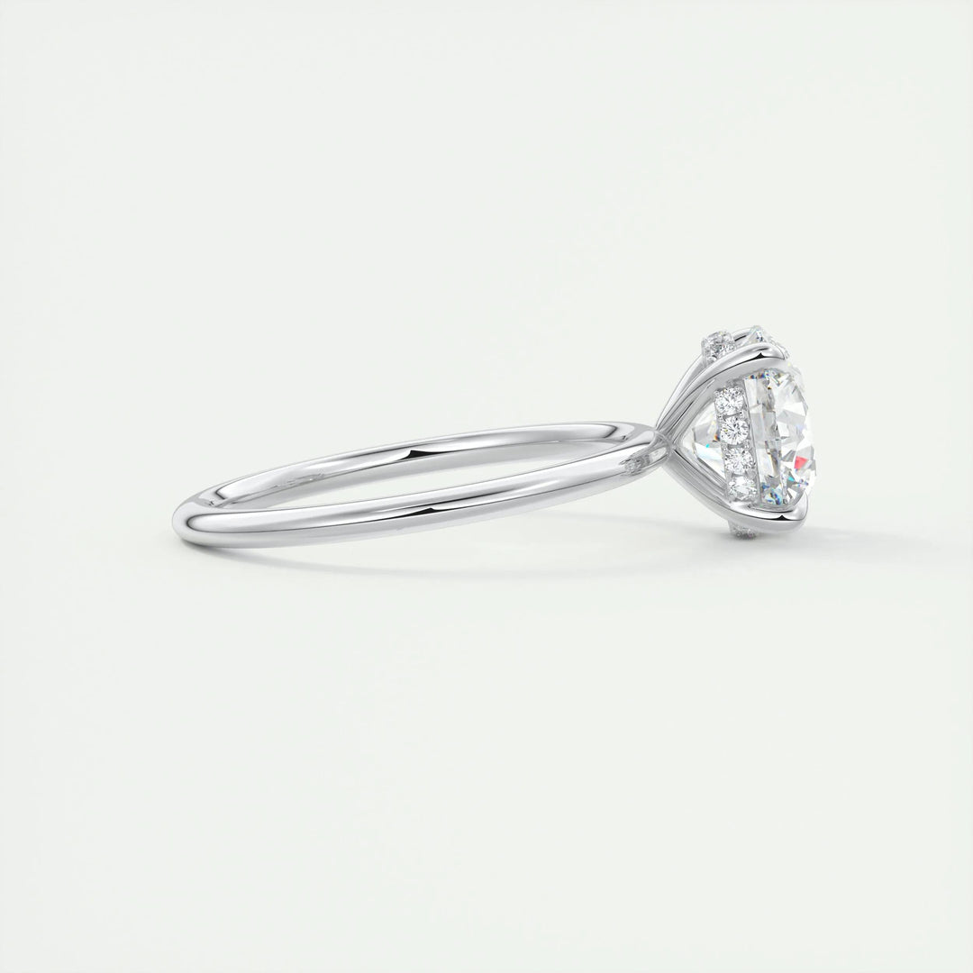 2ct Round F- VS1 Lab Grown Diamond Hidden Halo Engagement Ring