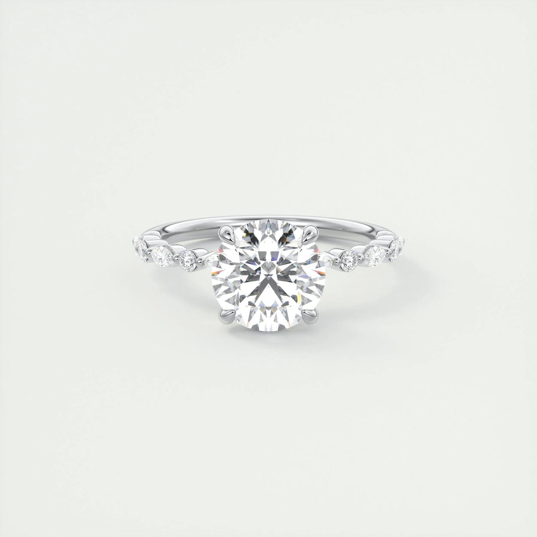 2ct Round F- VS1 Lab Grown Diamond Pave Engagement Ring