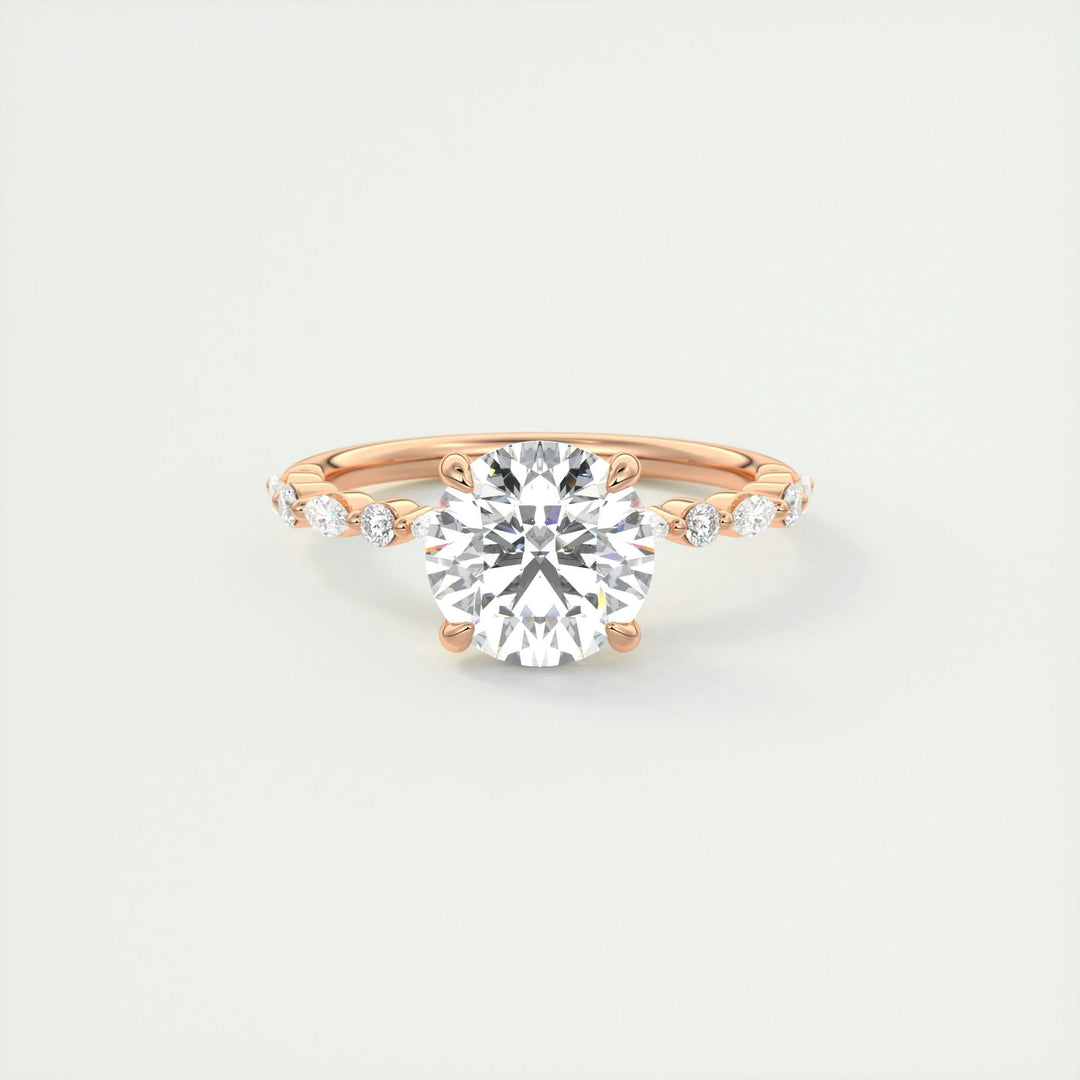 2ct Round F- VS1 Lab Grown Diamond Pave Engagement Ring