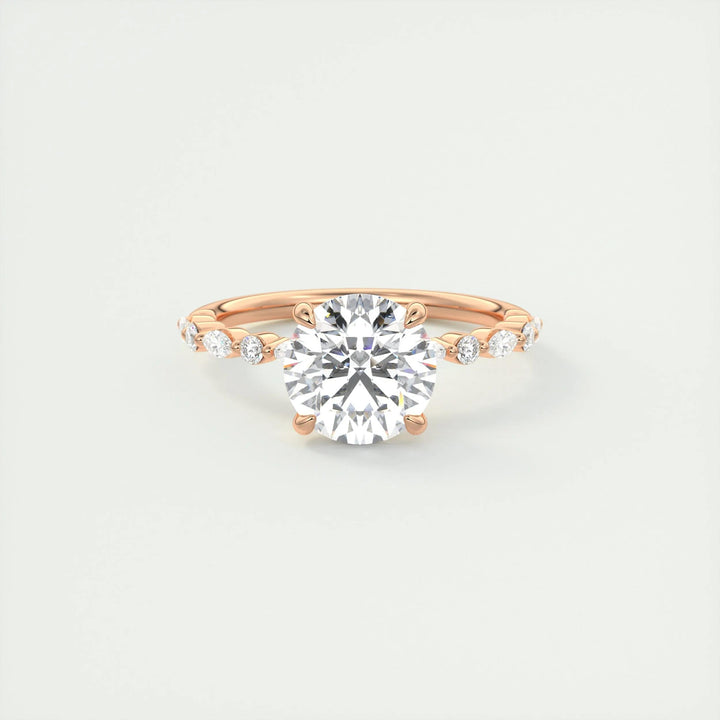 2ct Round F- VS1 Lab Grown Diamond Pave Engagement Ring