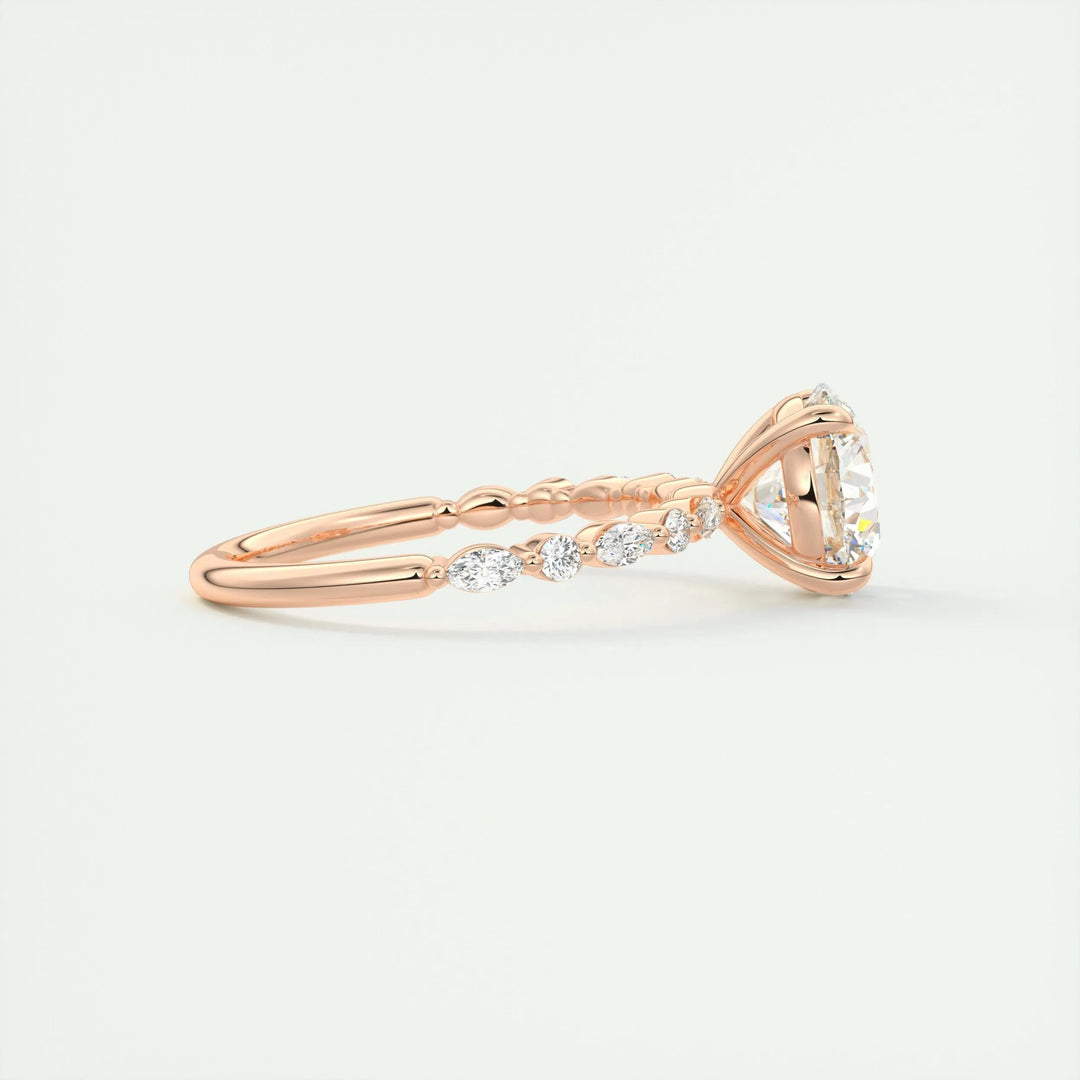 2ct Round F- VS1 Lab Grown Diamond Pave Engagement Ring