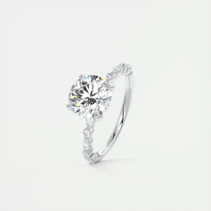 2ct Round F- VS1 Lab Grown Diamond Pave Engagement Ring