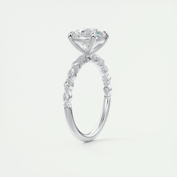 2ct Round F- VS1 Lab Grown Diamond Pave Engagement Ring