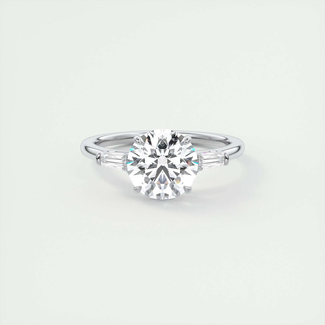 2ct Round F- VS1 Lab Grown Diamond Three Stones Engagement Ring