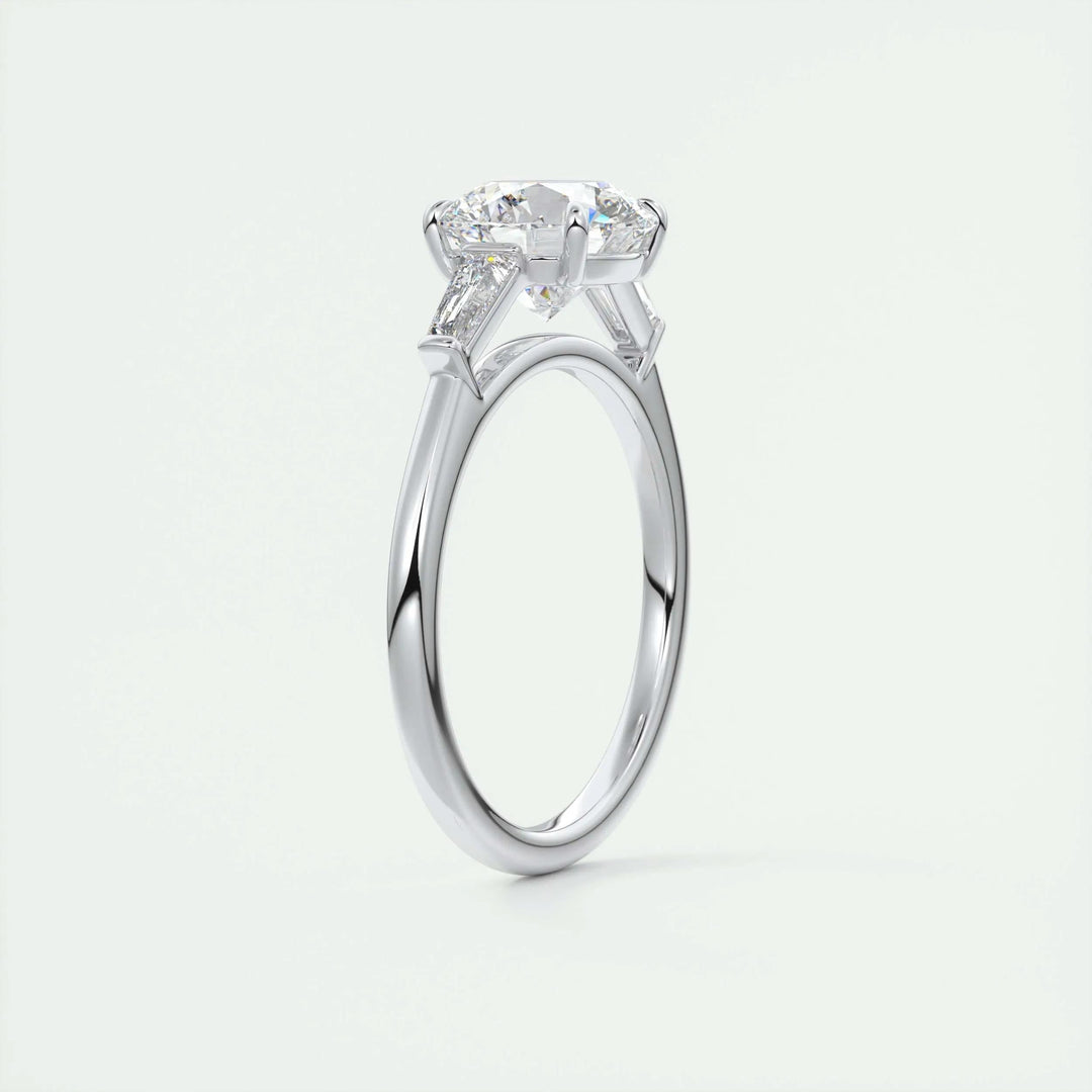 2ct Round F- VS1 Lab Grown Diamond Three Stones Engagement Ring