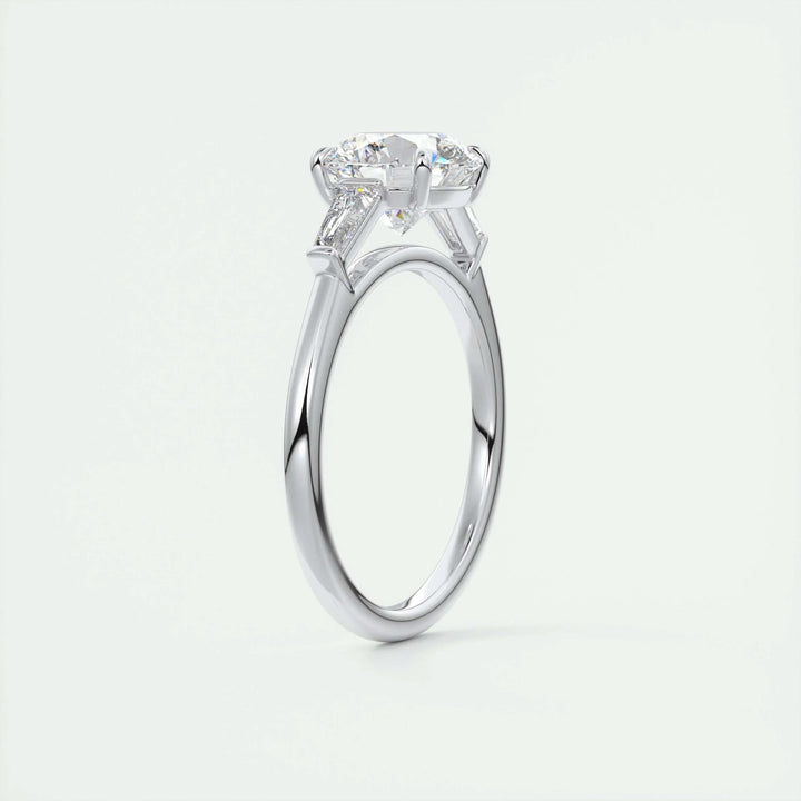 2ct Round F- VS1 Lab Grown Diamond Three Stones Engagement Ring