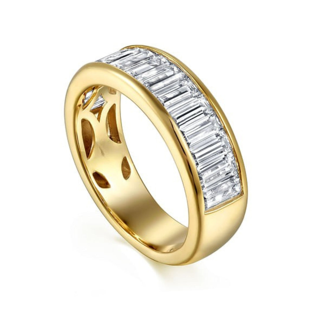 Baguette Lab Grown Diamond Channel Pave Men's Wedding Ring