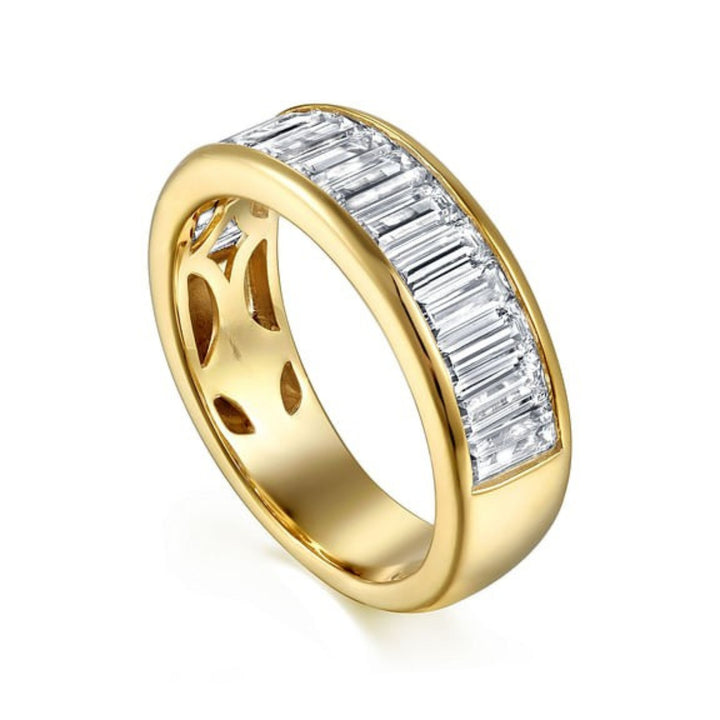 Baguette Lab Grown Diamond Channel Pave Men's Wedding Ring