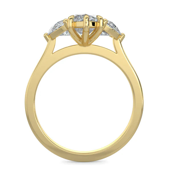 2.0CT Marquise Cut E/VS1 Lab Grown Diamond Three Stone Engagement Rings