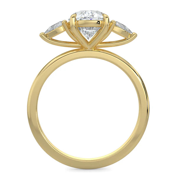 2.0CT Oval Cut E/VS1 Lab Grown Diamond Three Stone Engagement Rings