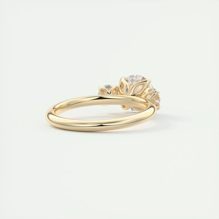 1.5ct Round F- VS1 Diamond Three Stones Engagement Ring