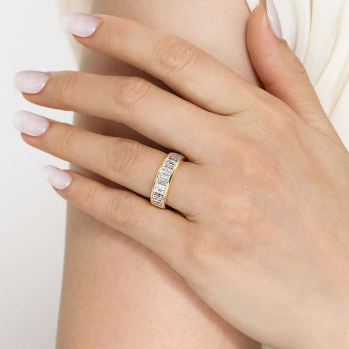 Baguette Lab Grown Diamond Channel Pave Men's Wedding Ring