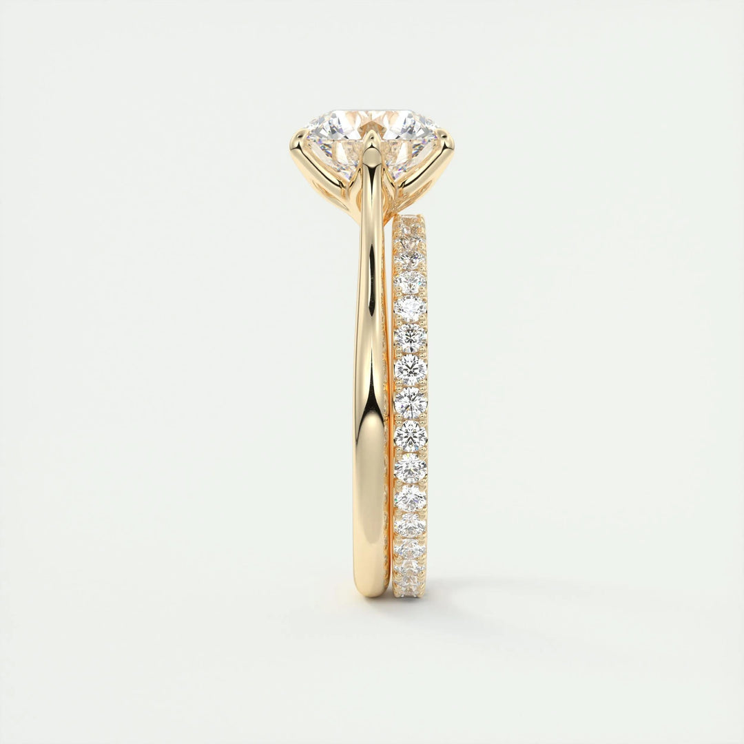 2ct Round F- VS1 Diamond Pave Engagement Ring