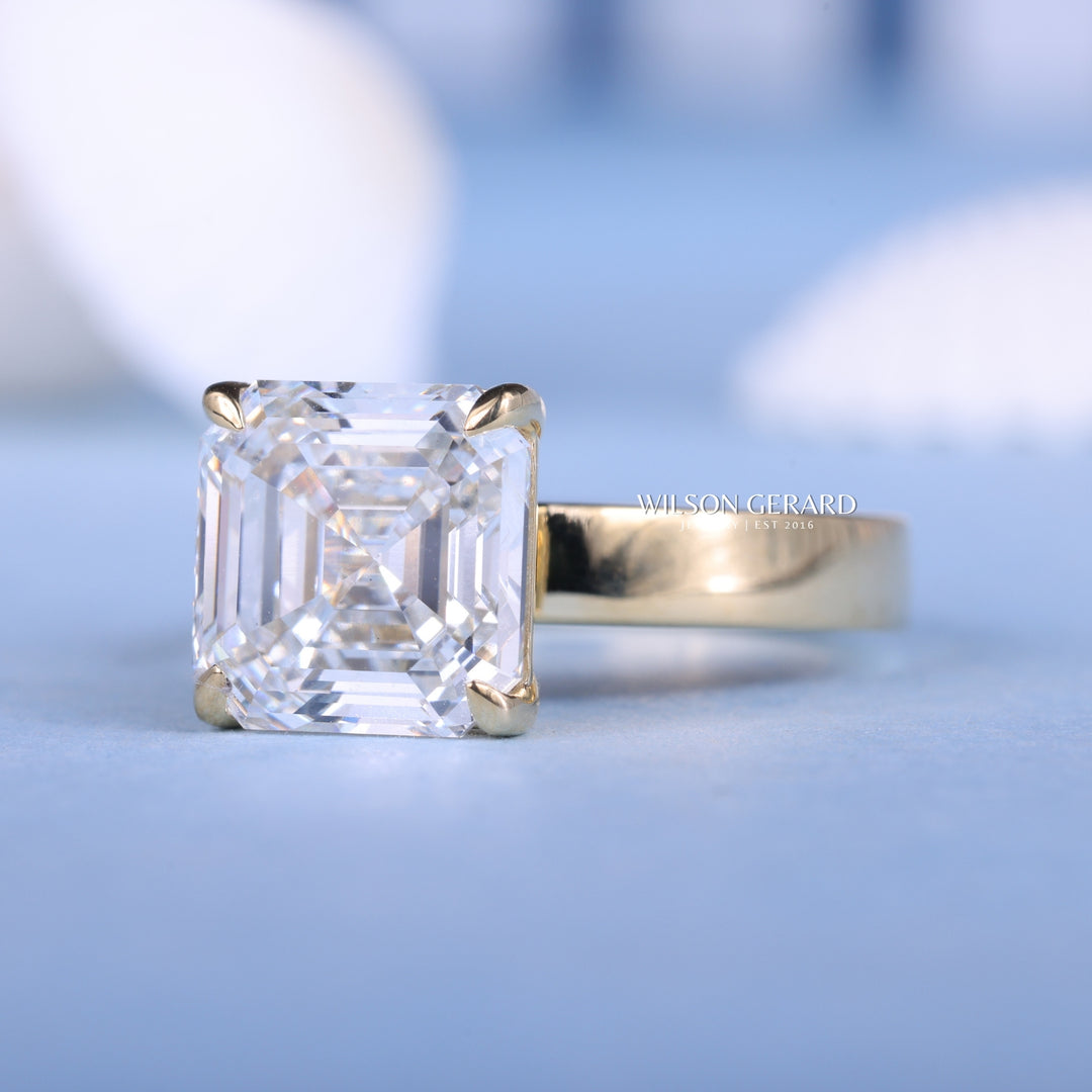 2.0CT Asscher E/VS1 Lab Grown Diamond Solitaire Timeless Engagement Rings