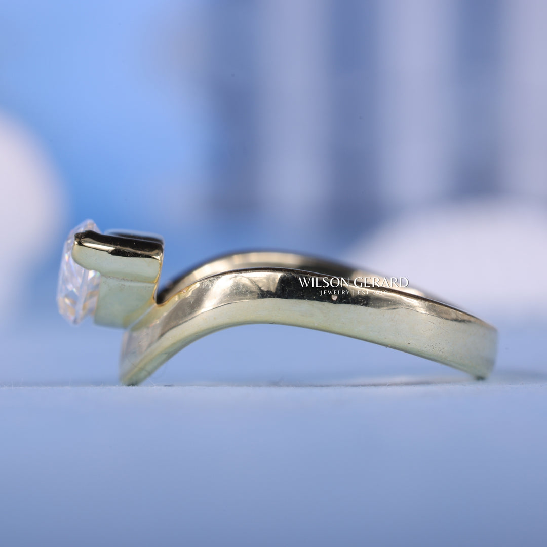 1.50CT Marquise E/VS1 Lab Grown Diamond Unique Curved East West Engagement Rings