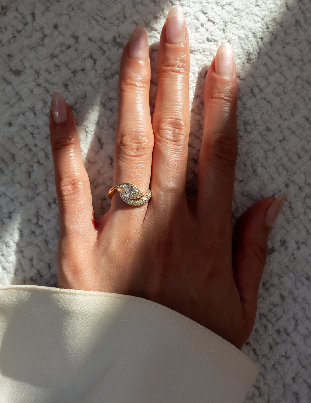 1.50CT-2.50CT Champagne Marquise Cut Lab Grown Diamond Engagement Ring