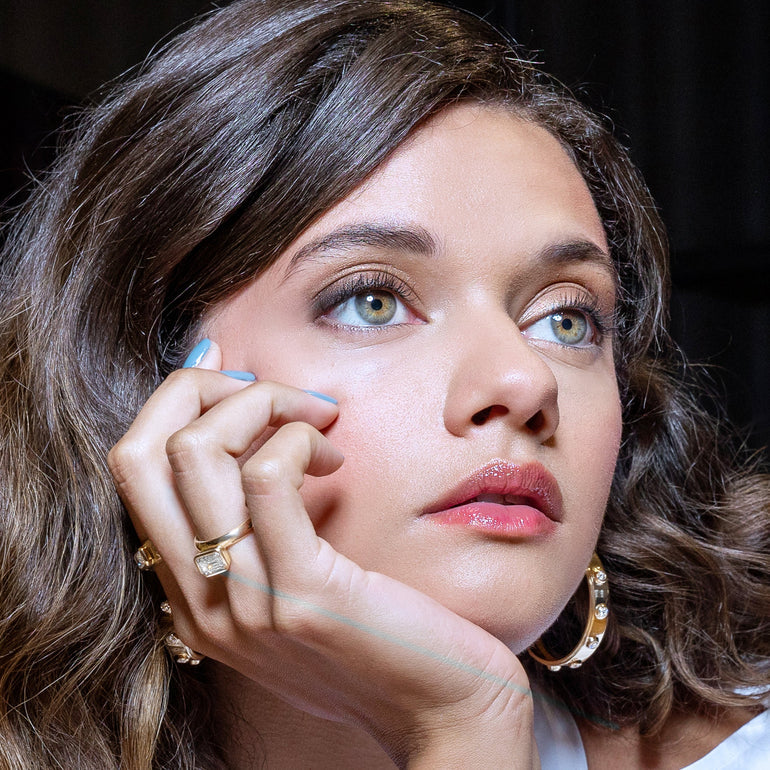 2.0ct Emerald Cut Bezel Diamond Unique Engagement Ring