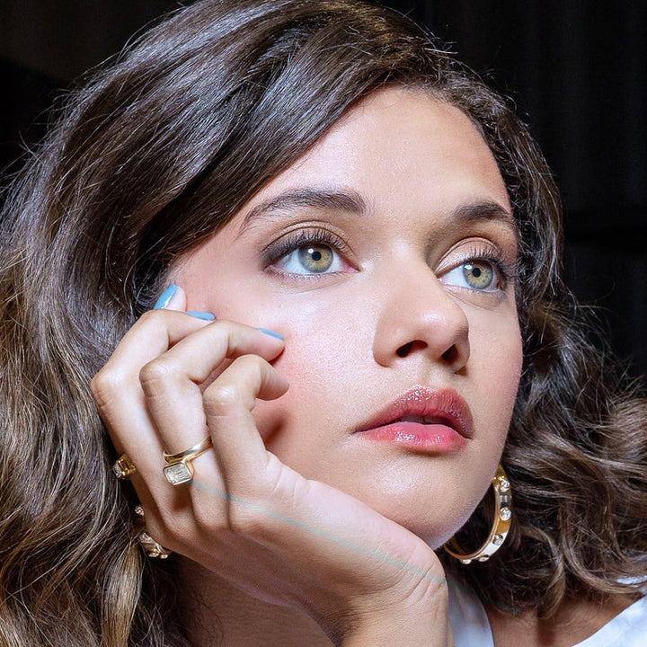 2.0ct Emerald Cut Bezel Diamond Unique Engagement Ring