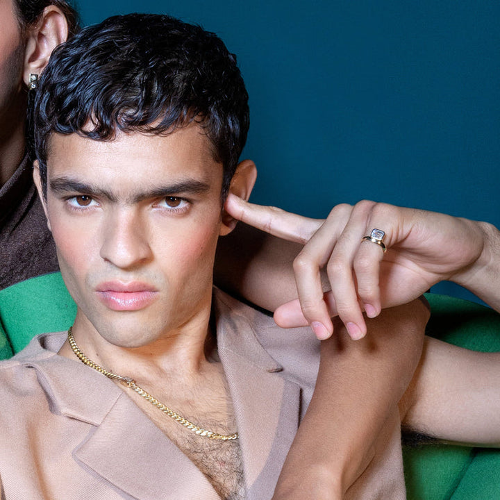 2.0ct Emerald Cut Bezel Diamond Unique Engagement Ring