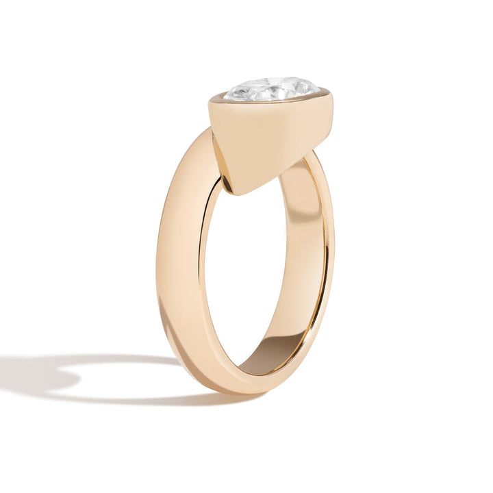 2.50ct Oval Cut Bezel Diamond Unique Engagement Ring