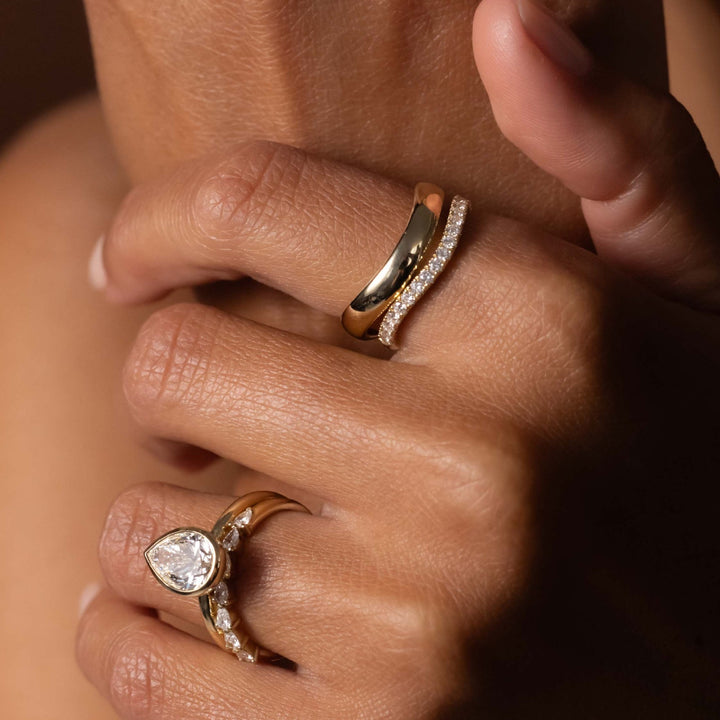 Classic Infinity Shape Curved Plain Wedding Band For Women