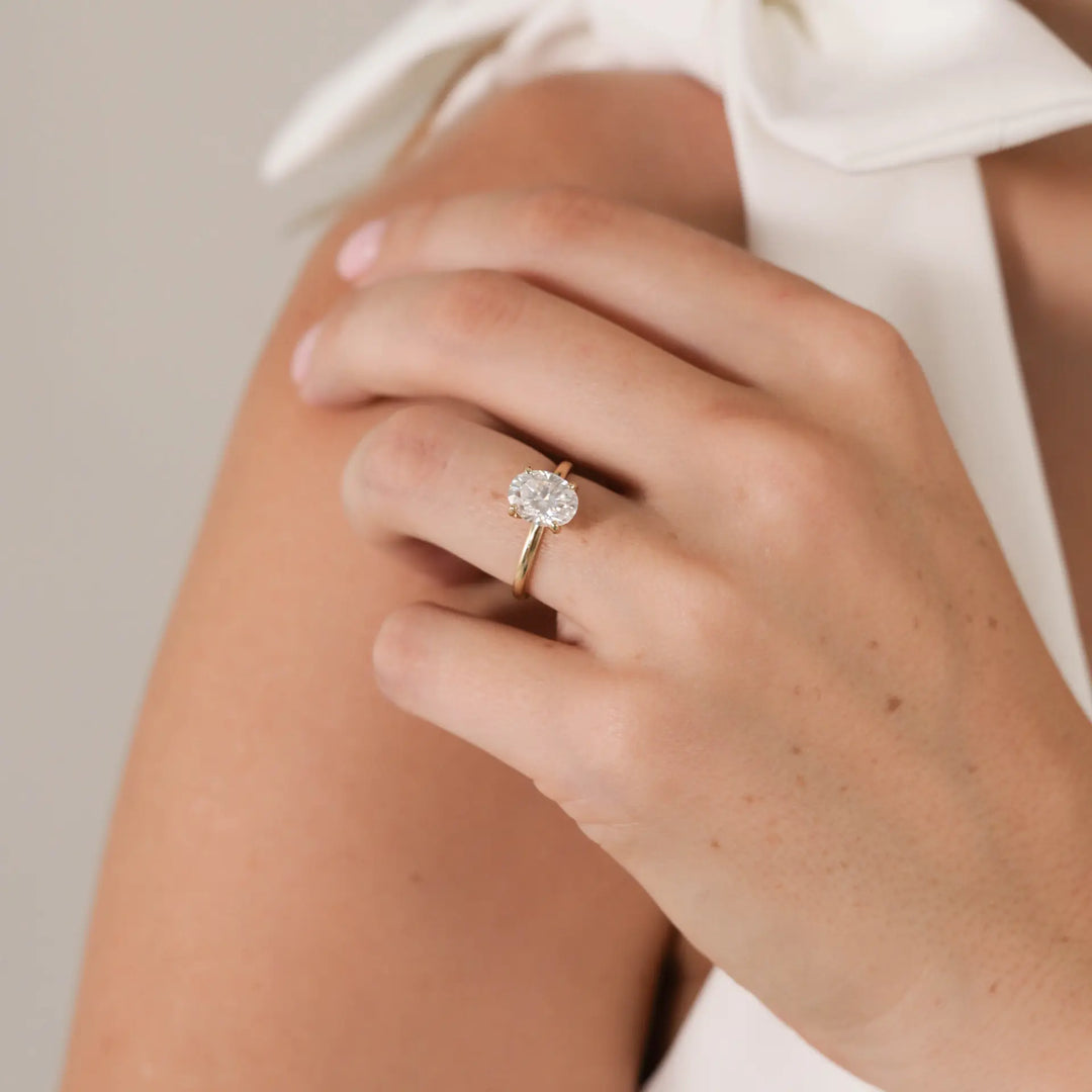 1.0CT Oval Cut E/VS1 Lab Grown Diamond Solitaire Engagement Ring